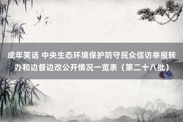 成年笑话 中央生态环境保护防守民众信访举报转办和边督边改公开情况一览表（第二十八批）